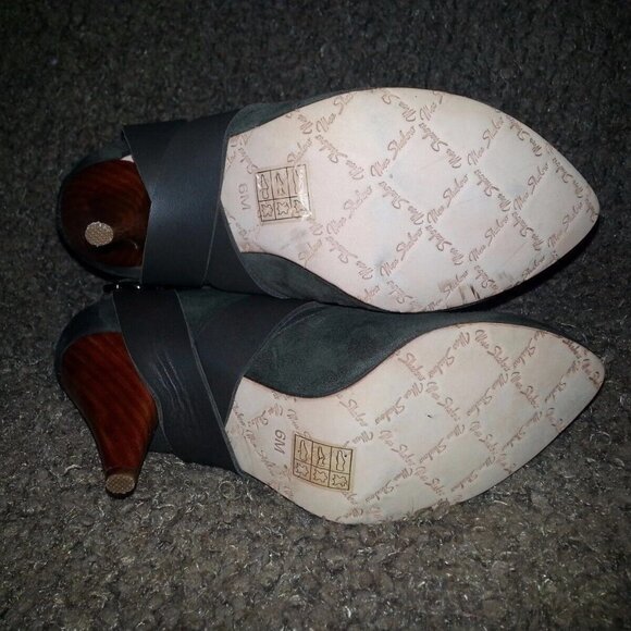 MEA SHADOW-Cassandra-Khaki Suede & Leather Harness Boots Bootie-SZ 6-NEW - Picture 7 of 7